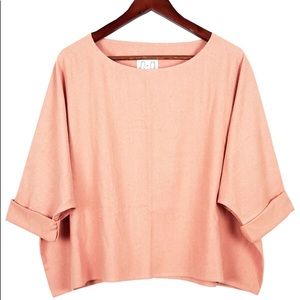 Jamie + the Jones T Top Blush Raw Silk Sz S